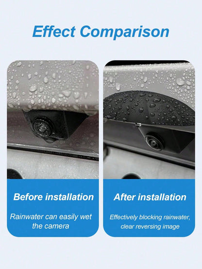 1pc Silicone Rearview Camera Rain Cover- Thickened & Widened, Triangular Design, Frosted Surface, All-Weather Waterproof Accessory, Enhances Visibility In Rain, Universal Fit, No Installation Require