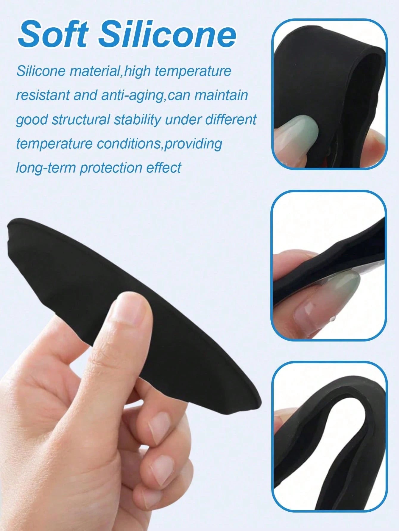 1pc Silicone Rearview Camera Rain Cover- Thickened & Widened, Triangular Design, Frosted Surface, All-Weather Waterproof Accessory, Enhances Visibility In Rain, Universal Fit, No Installation Require