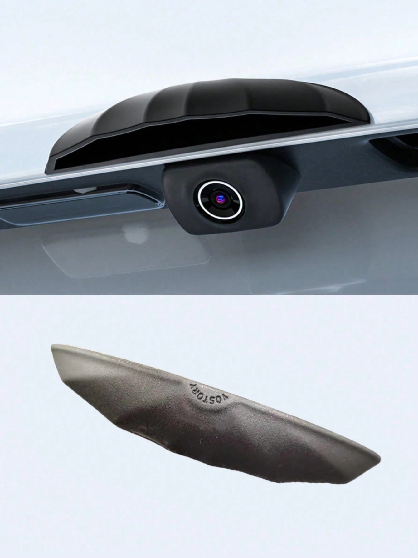1pc Silicone Rearview Camera Rain Cover- Thickened & Widened, Triangular Design, Frosted Surface, All-Weather Waterproof Accessory, Enhances Visibility In Rain, Universal Fit, No Installation Require