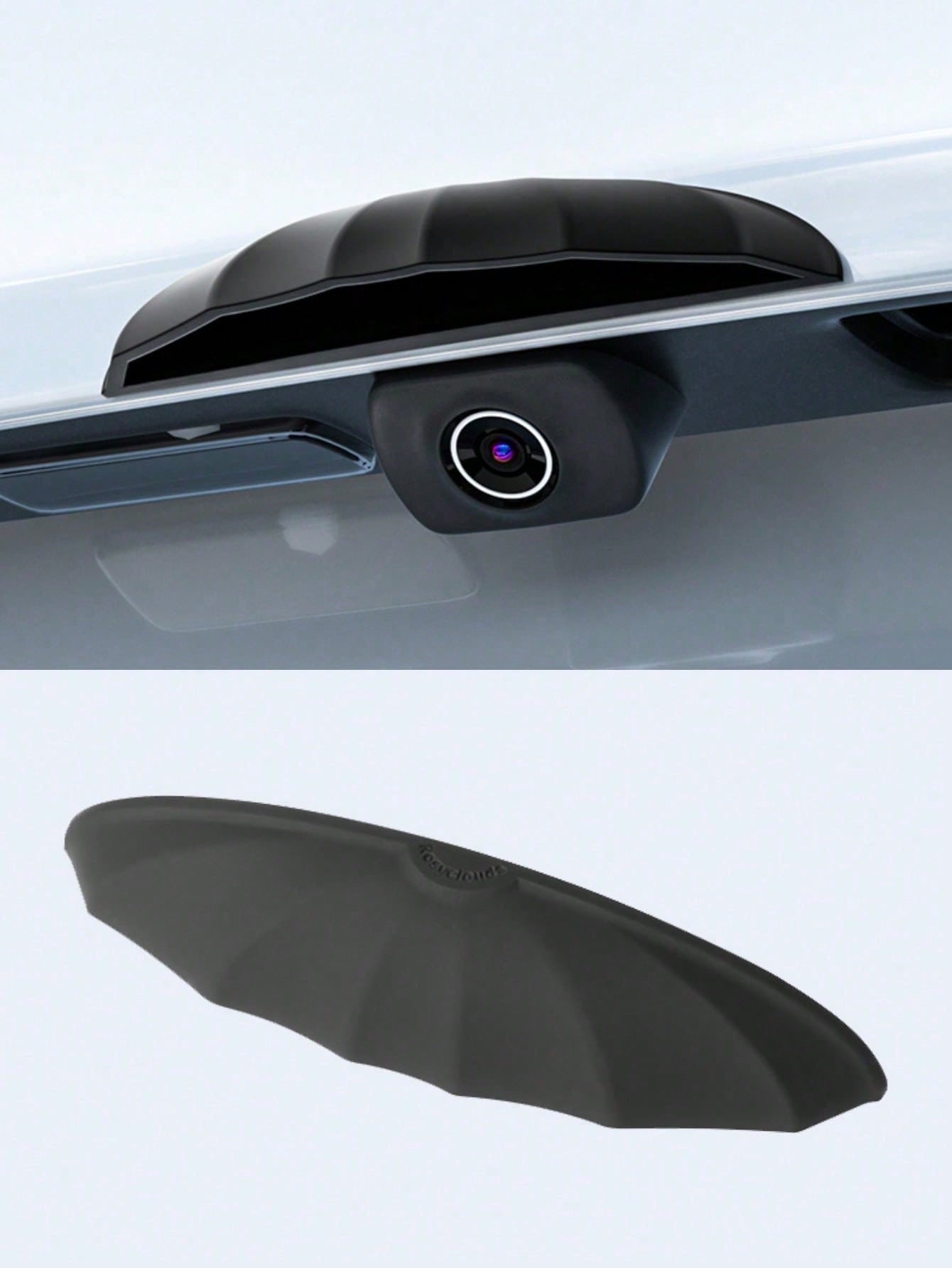 1pc Silicone Rearview Camera Rain Cover- Thickened & Widened, Triangular Design, Frosted Surface, All-Weather Waterproof Accessory, Enhances Visibility In Rain, Universal Fit, No Installation Require
