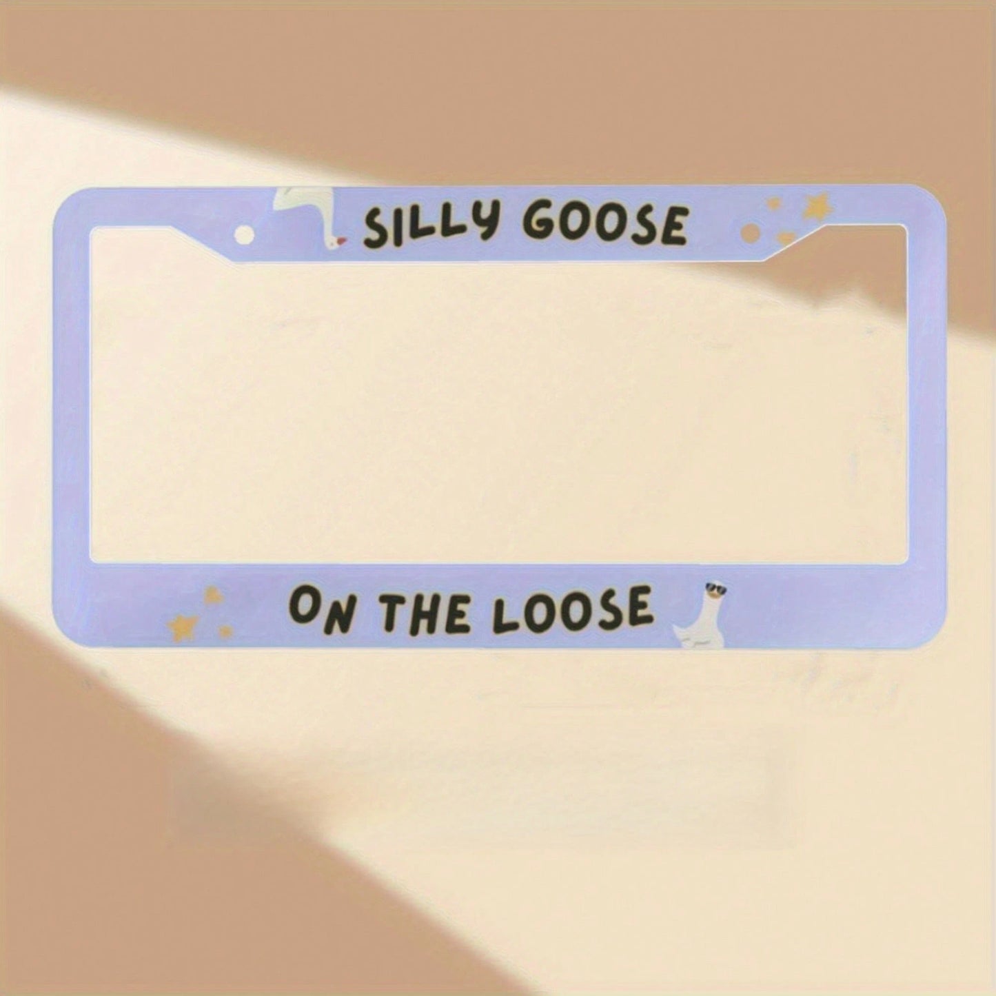 1pc Silly Goose License Plate Frame- Cute Duck Car Decoration With Silly Goose Text- Easy Installation- Fit, Trucks, SUVs, Motorcycles- Lightweight, Durable- Car Lovers, Vehicle Accessory, Playfu