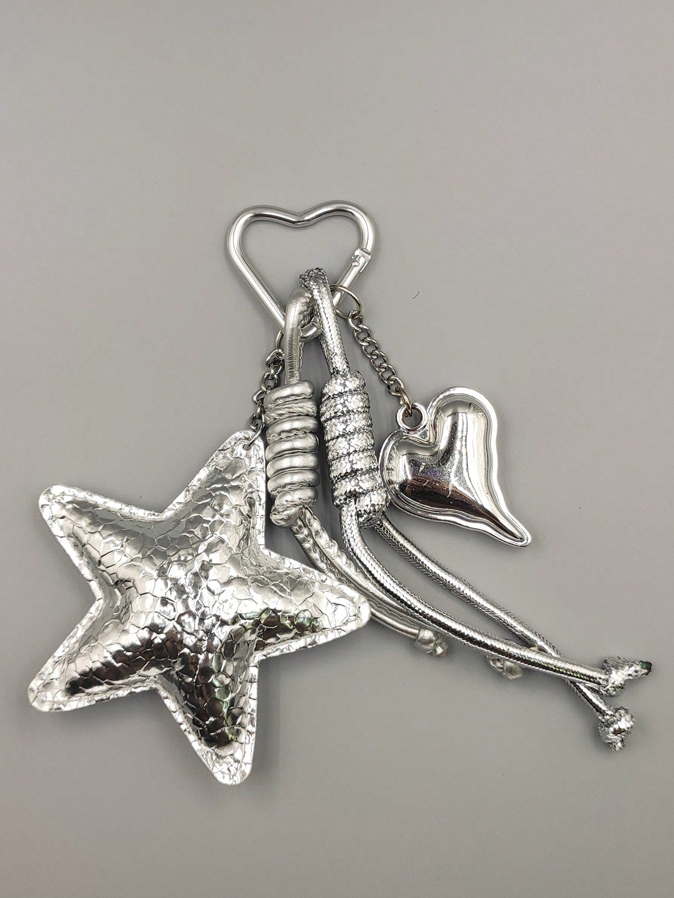 1pc Silver Women's Bag Charm, Keychain
