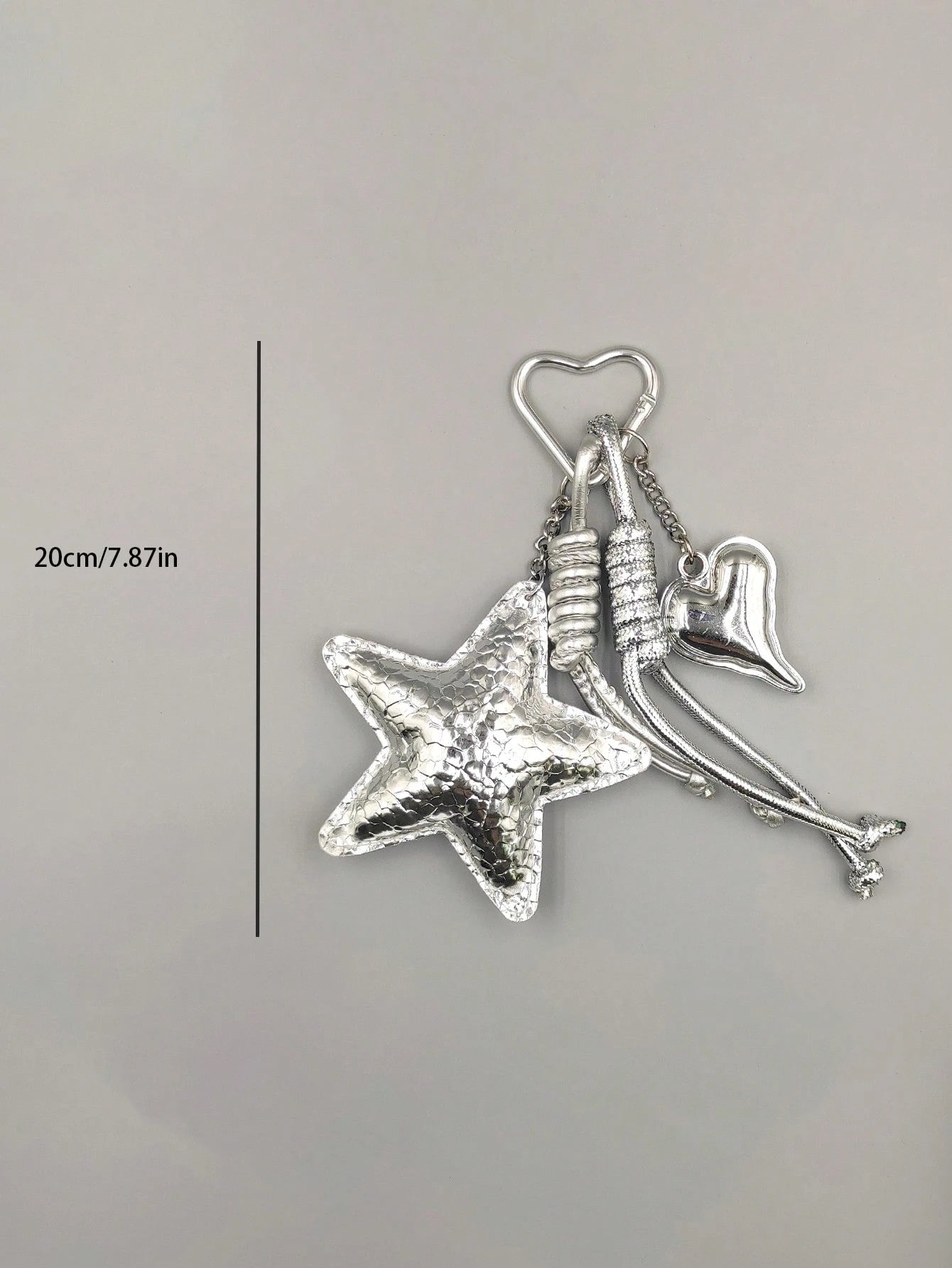 1pc Silver Women's Bag Charm, Keychain