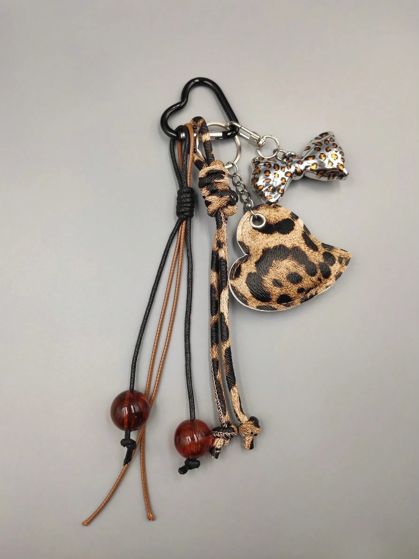 1pc Silver Women's Bag Charm, Keychain