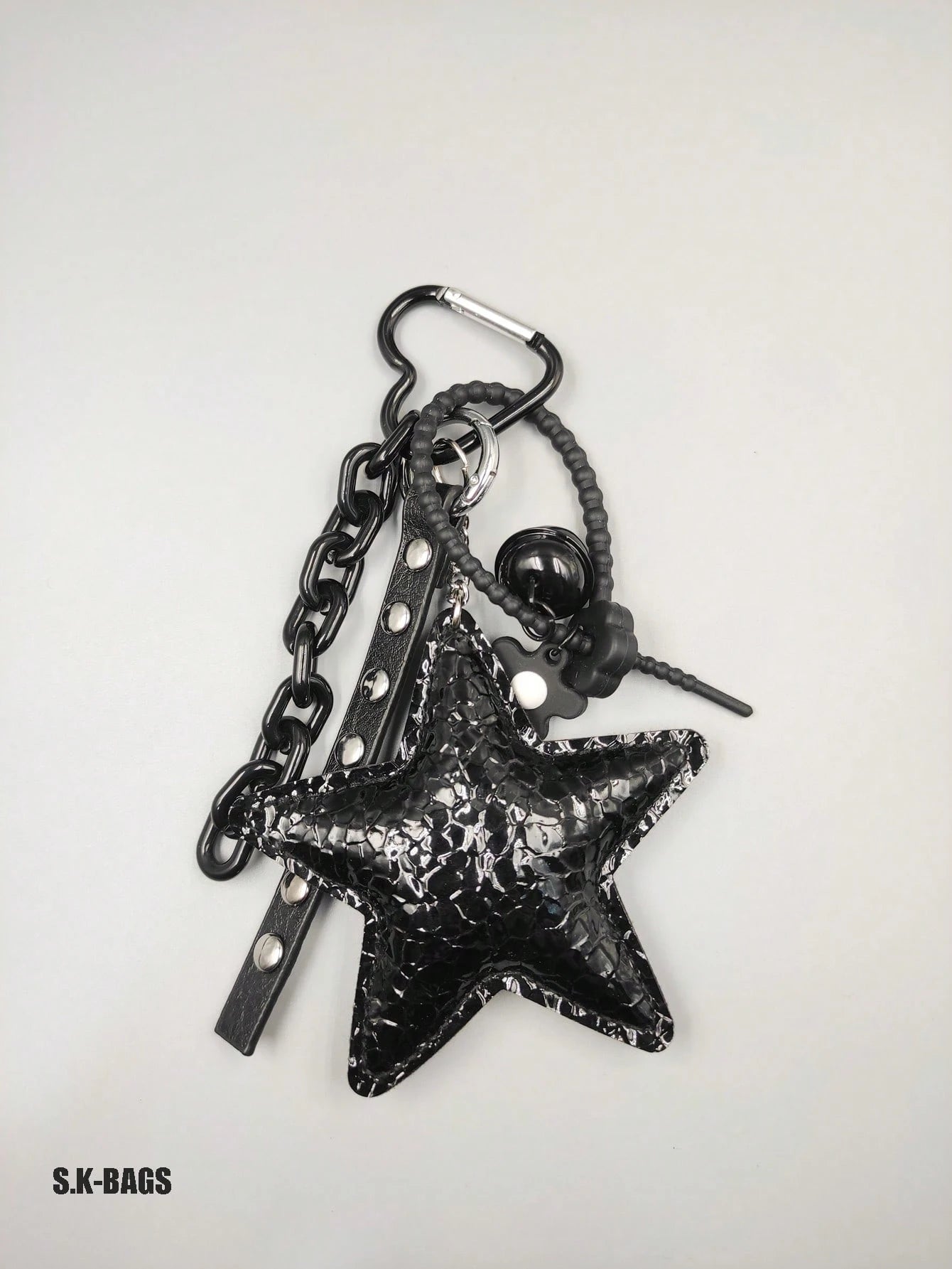 1pc Silver Women's Bag Charm, Keychain
