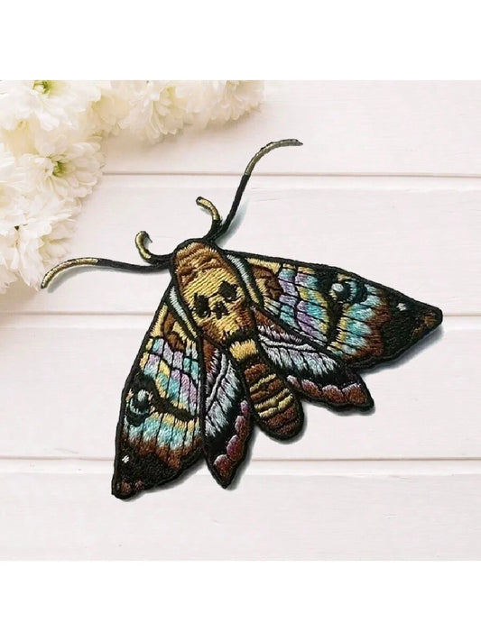 1pc Simple Moth Embroidery Patch, Casual Everyday Wear