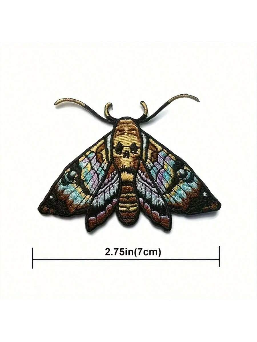 1pc Simple Moth Embroidery Patch, Casual Everyday Wear