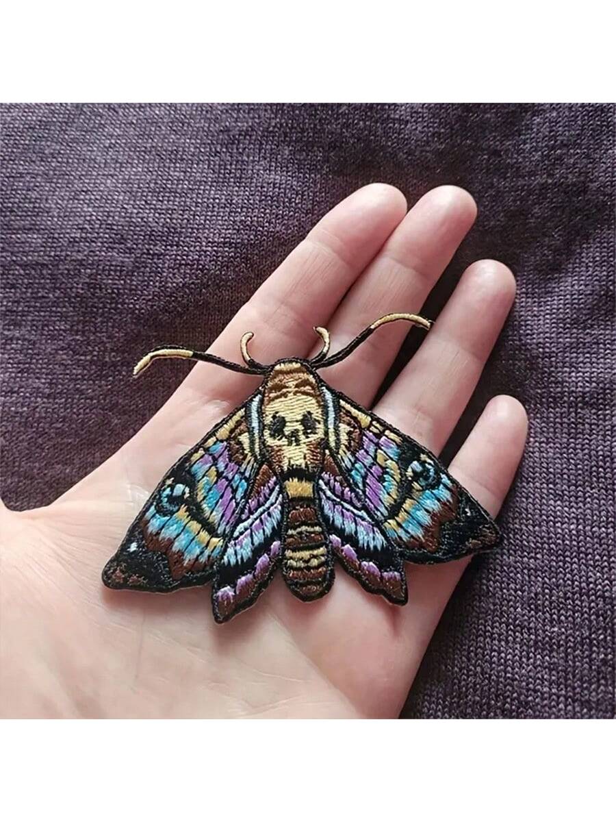 1pc Simple Moth Embroidery Patch, Casual Everyday Wear