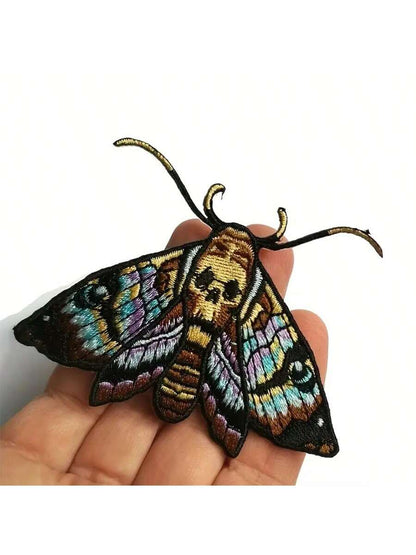 1pc Simple Moth Embroidery Patch, Casual Everyday Wear