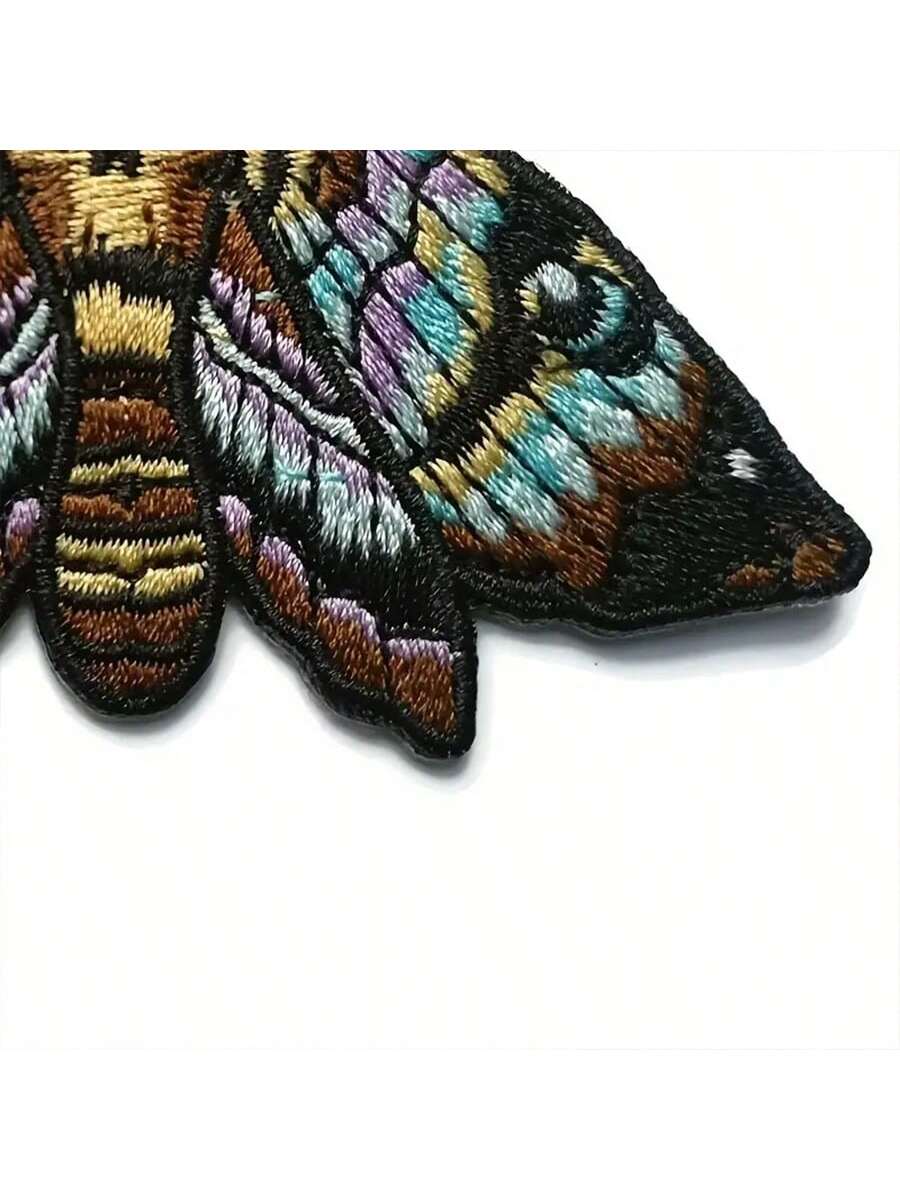 1pc Simple Moth Embroidery Patch, Casual Everyday Wear