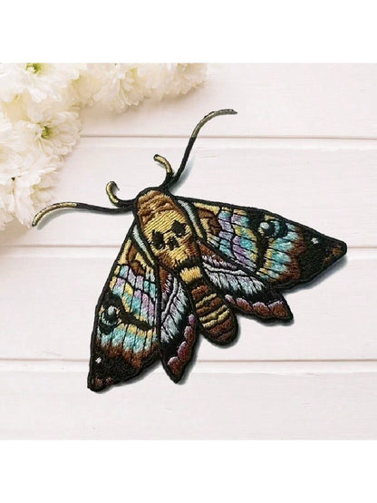 1pc Simple Moth Embroidery Patch, Casual Everyday Wear