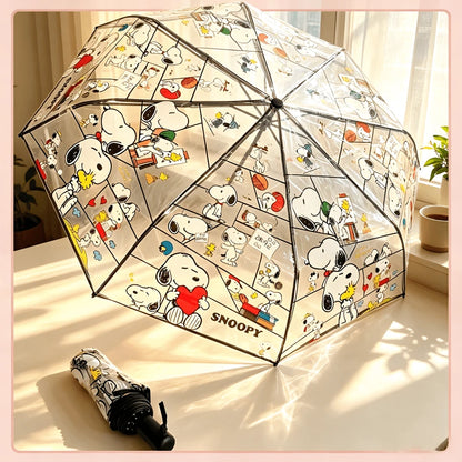 1PC Snoopy Transparent Umbrella, Perfect For School Commute, Photography, Short Trips, Birthday, Anniversary, Rainy Day Surprise, Back To School Gift, Small Souvenir Gift