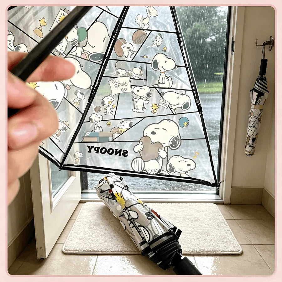 1PC Snoopy Transparent Umbrella, Perfect For School Commute, Photography, Short Trips, Birthday, Anniversary, Rainy Day Surprise, Back To School Gift, Small Souvenir Gift