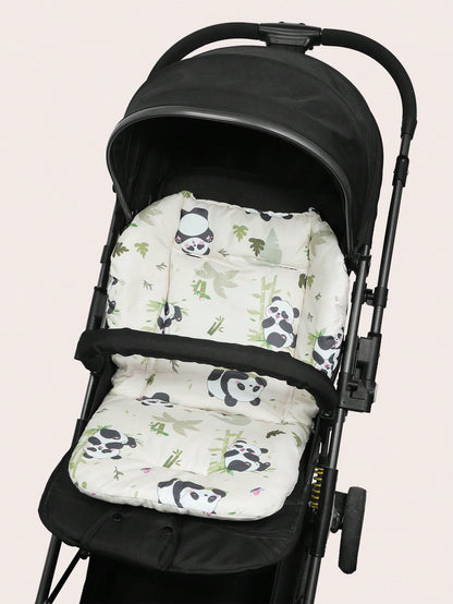 1pc Soft & Breathable Stroller/Car Seat Cushion, Suitable For Baby Boys & Girls, Adorable Panda/Brown Bear Pattern, Essential For Outdoor Use