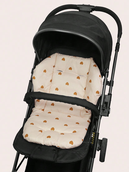 1pc Soft & Breathable Stroller/Car Seat Cushion, Suitable For Baby Boys & Girls, Adorable Panda/Brown Bear Pattern, Essential For Outdoor Use