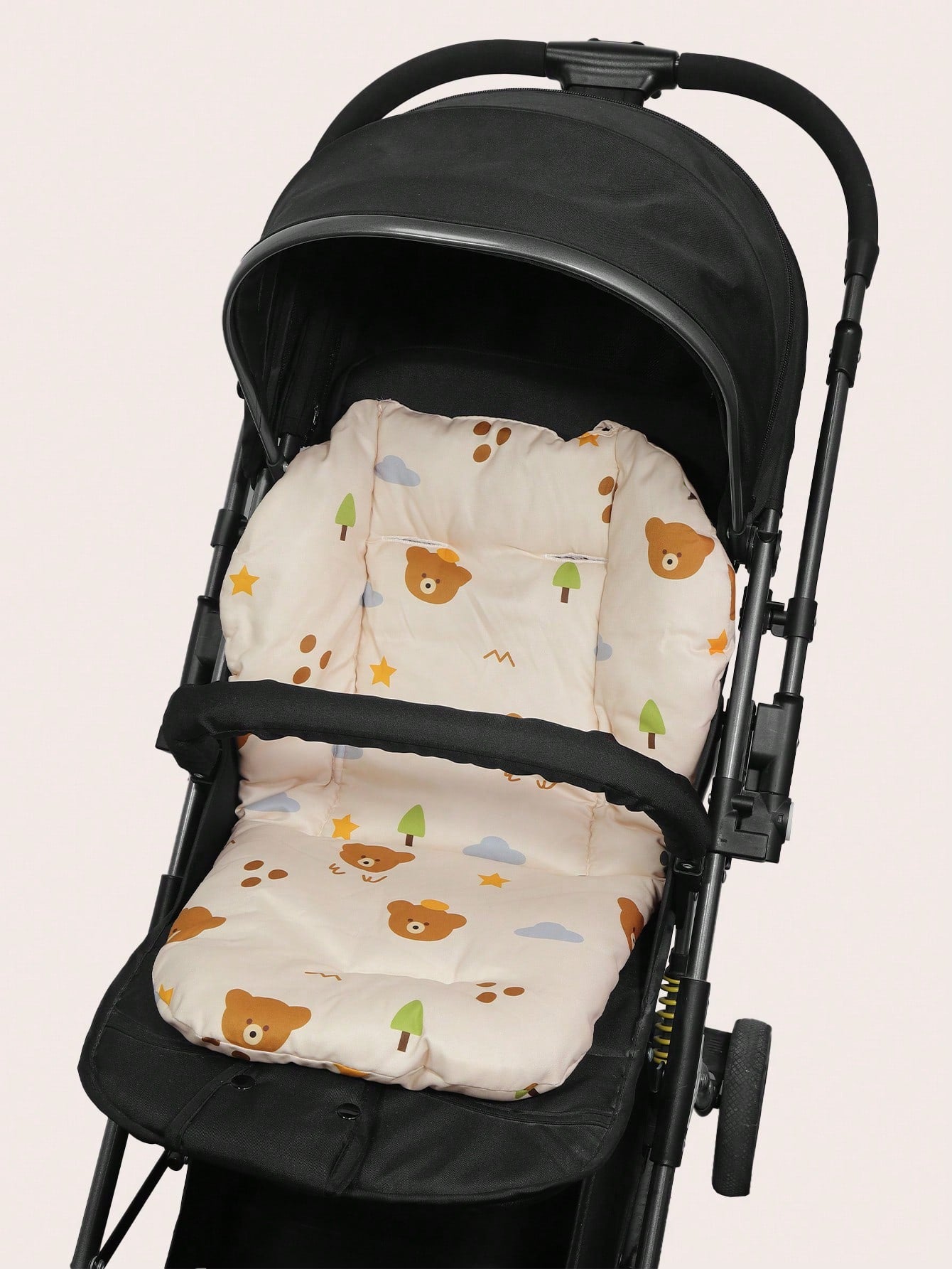 1pc Soft & Breathable Stroller/Car Seat Cushion, Suitable For Baby Boys & Girls, Adorable Panda/Brown Bear Pattern, Essential For Outdoor Use