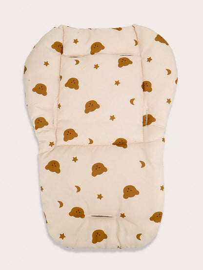 1pc Soft & Breathable Stroller/Car Seat Cushion, Suitable For Baby Boys & Girls, Adorable Panda/Brown Bear Pattern, Essential For Outdoor Use