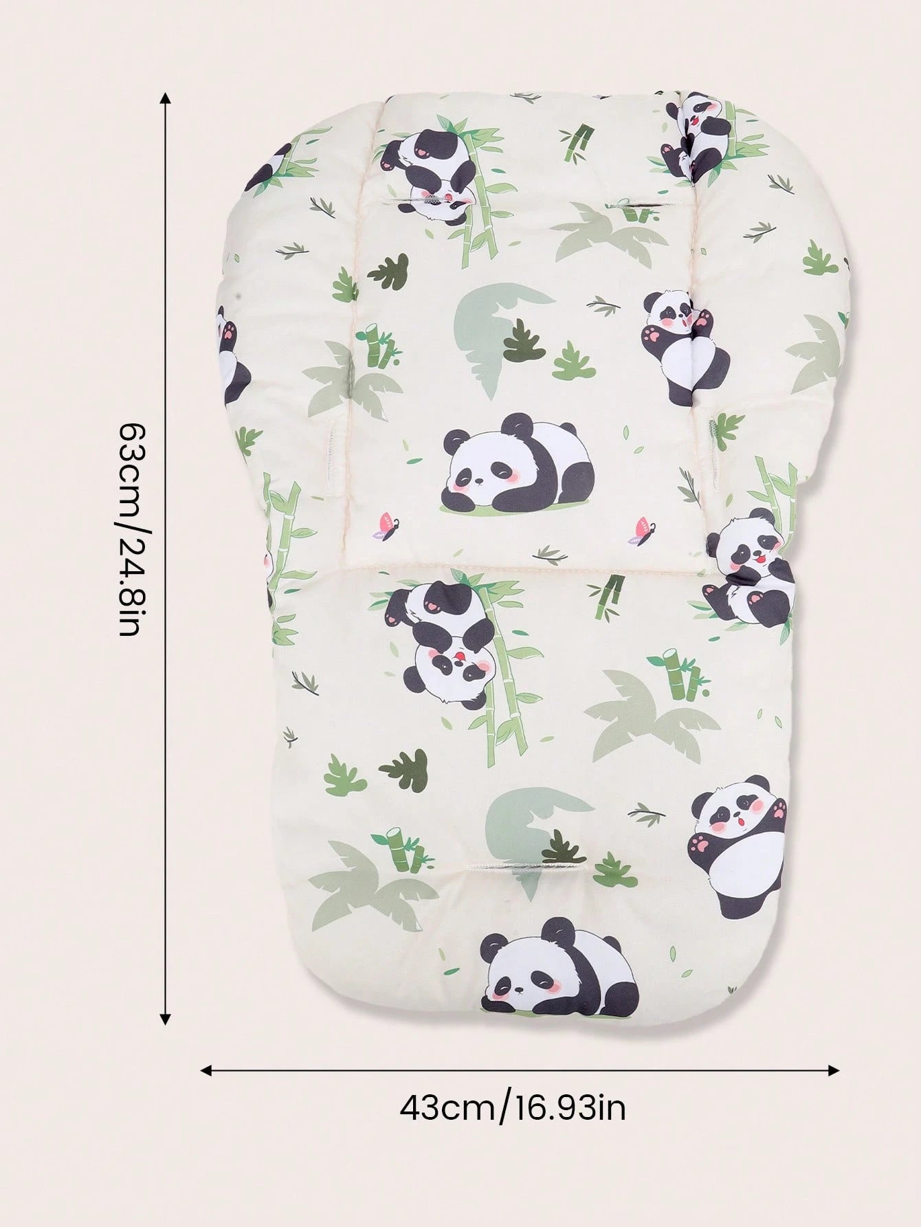1pc Soft & Breathable Stroller/Car Seat Cushion, Suitable For Baby Boys & Girls, Adorable Panda/Brown Bear Pattern, Essential For Outdoor Use