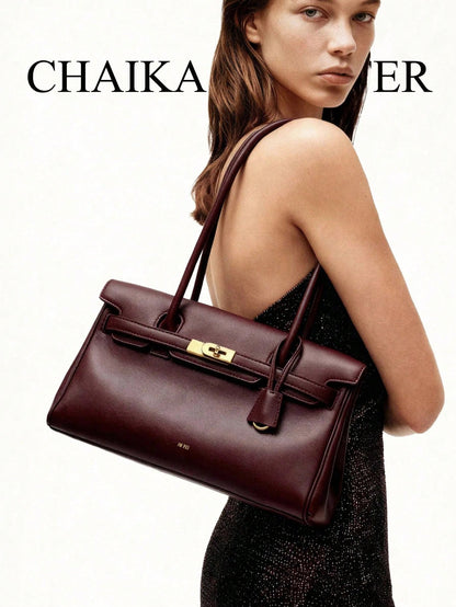 1pc Solid Color PU Fabric Women's Shoulder Bag, Baguette Bag, PU Material, Fashion, Briefcase, Women's, 2026 New Style, Handheld Shoulder Bag