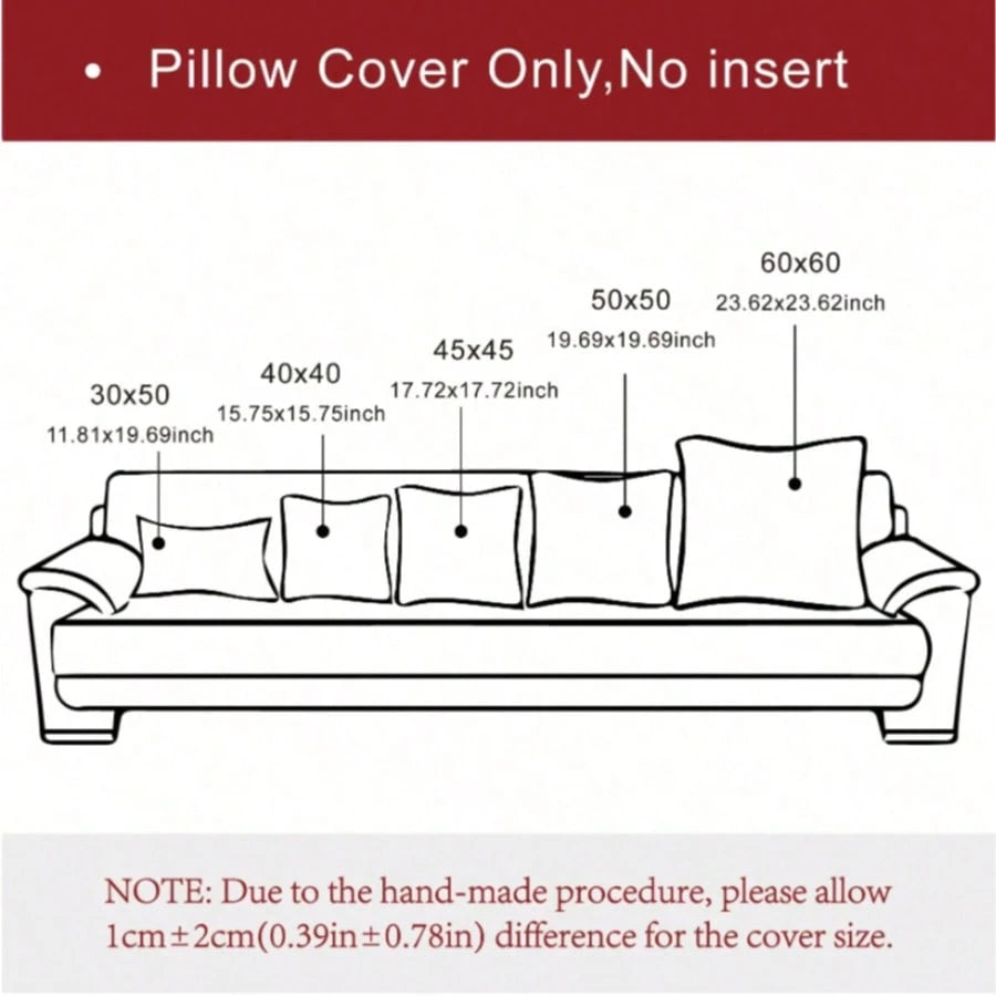 1pc Solid Color Textured Sofa Cushion Cover Or Lumbar Pillow Cover, Pillow Insert Not Included