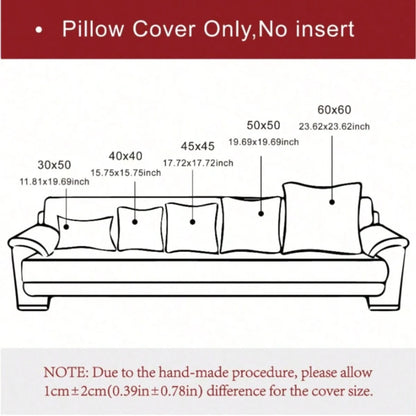 1pc Solid Color Textured Sofa Cushion Cover Or Lumbar Pillow Cover, Pillow Insert Not Included