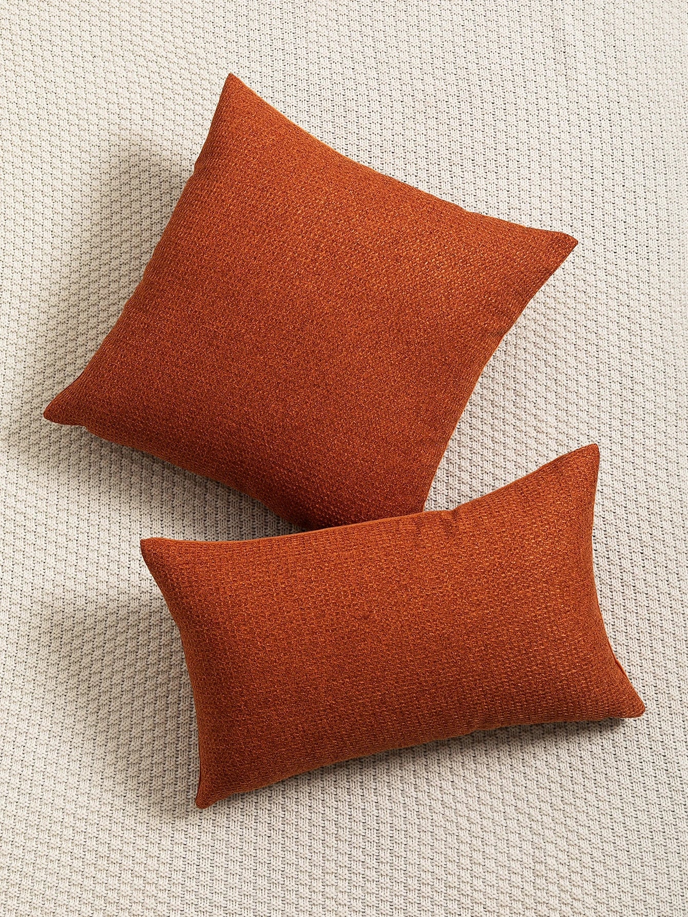1pc Solid Color Textured Sofa Cushion Cover Or Lumbar Pillow Cover, Pillow Insert Not Included