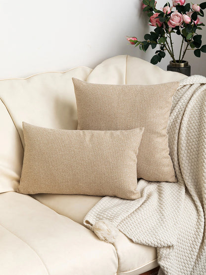 1pc Solid Color Textured Sofa Cushion Cover Or Lumbar Pillow Cover, Pillow Insert Not Included