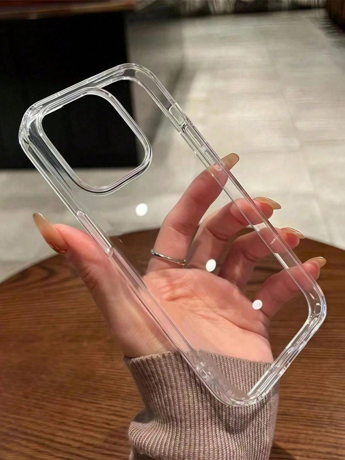 1pc Solid Color TPU Transparent Phone Case, Minimalist Clear Non-Yellowing Phone Protective Cover, Compatible With IPhone 11/12/13/14/15/16/16 Pro Max, Comfortable Soft Shell Phone Case, Compatible Wi