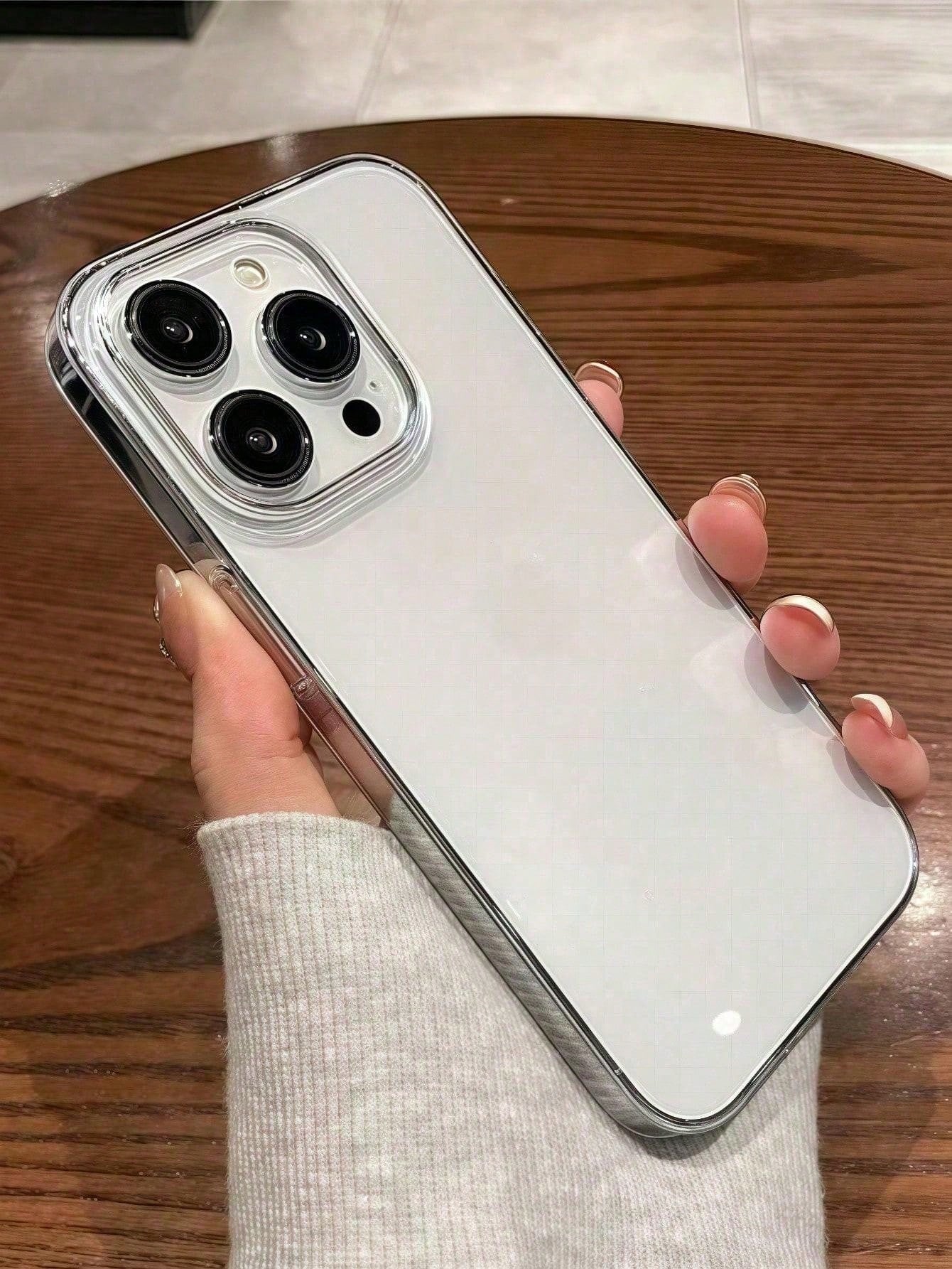 1pc Solid Color TPU Transparent Phone Case, Minimalist Clear Non-Yellowing Phone Protective Cover, Compatible With IPhone 11/12/13/14/15/16/16 Pro Max, Comfortable Soft Shell Phone Case, Compatible Wi