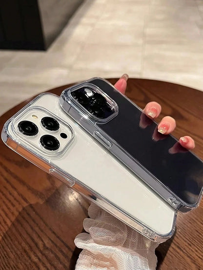 1pc Solid Color TPU Transparent Phone Case, Minimalist Clear Non-Yellowing Phone Protective Cover, Compatible With IPhone 11/12/13/14/15/16/16 Pro Max, Comfortable Soft Shell Phone Case, Compatible Wi