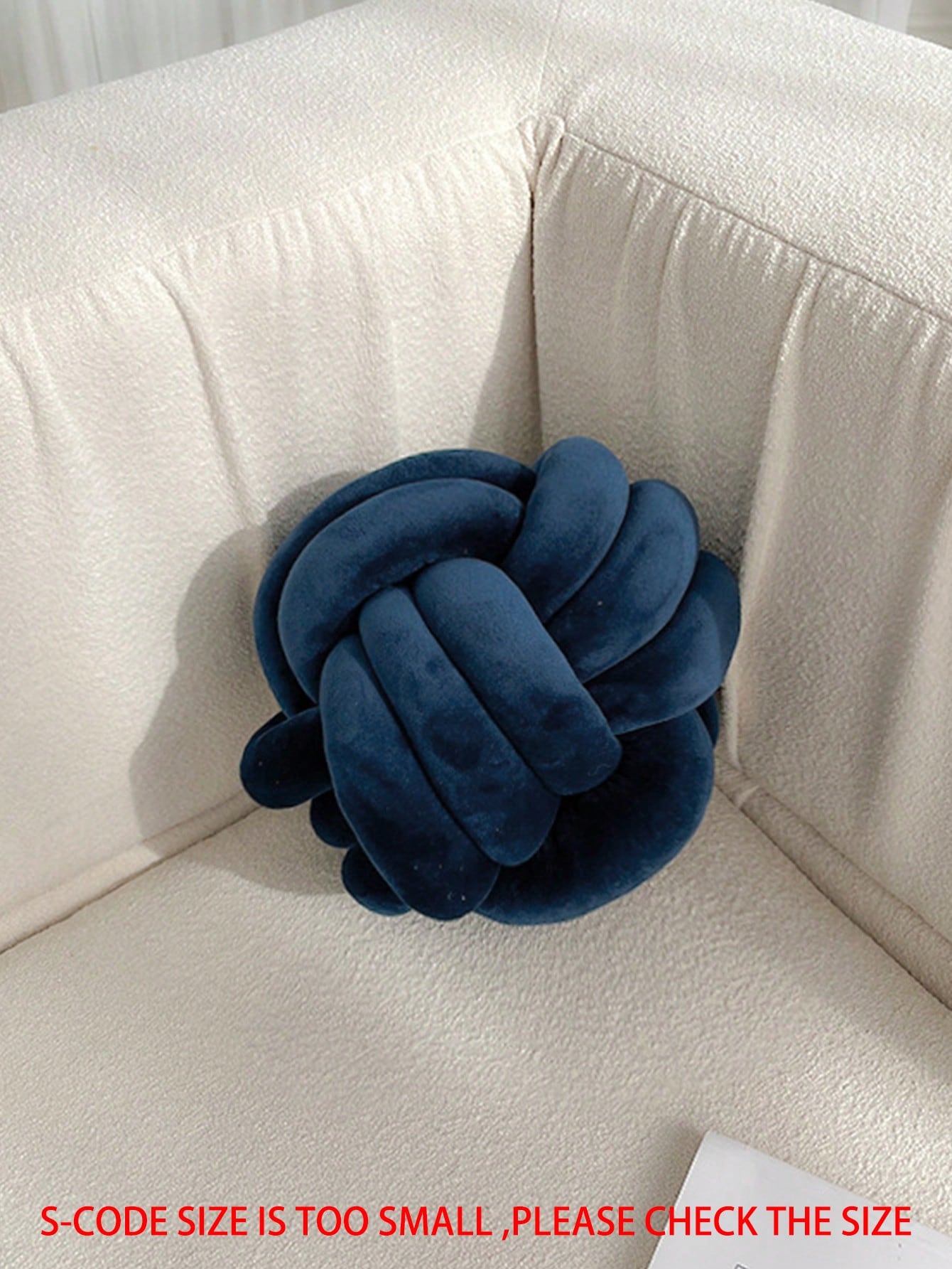 1pc Solid Color Versatile Handmade Three-Strand Knotted Ball, Decorative Pillow, Sofa Coffee Table Decor Ornament, Bedroom Bedside Decorative Pillow, 3 Sizes Available, Light Gray