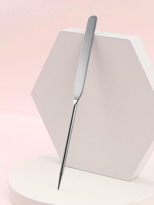 1pc Stainless Steel Foundation Spatula, Makeup Mixing Palette Spatula For Cosmetic Tools,Foundation Brush,Concealer Brush,Blush Brush,Contour Brush,Blush Brush,Bronzer Brush,Powder Brush,Foundation Br