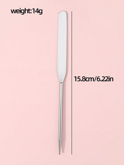 1pc Stainless Steel Foundation Spatula, Makeup Mixing Palette Spatula For Cosmetic Tools,Foundation Brush,Concealer Brush,Blush Brush,Contour Brush,Blush Brush,Bronzer Brush,Powder Brush,Foundation Br