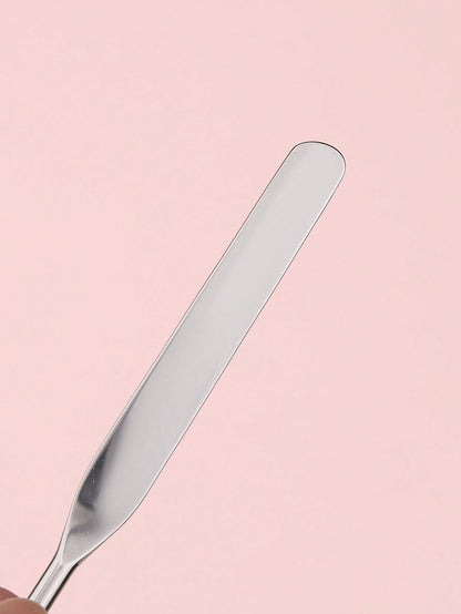 1pc Stainless Steel Foundation Spatula, Makeup Mixing Palette Spatula For Cosmetic Tools,Foundation Brush,Concealer Brush,Blush Brush,Contour Brush,Blush Brush,Bronzer Brush,Powder Brush,Foundation Br