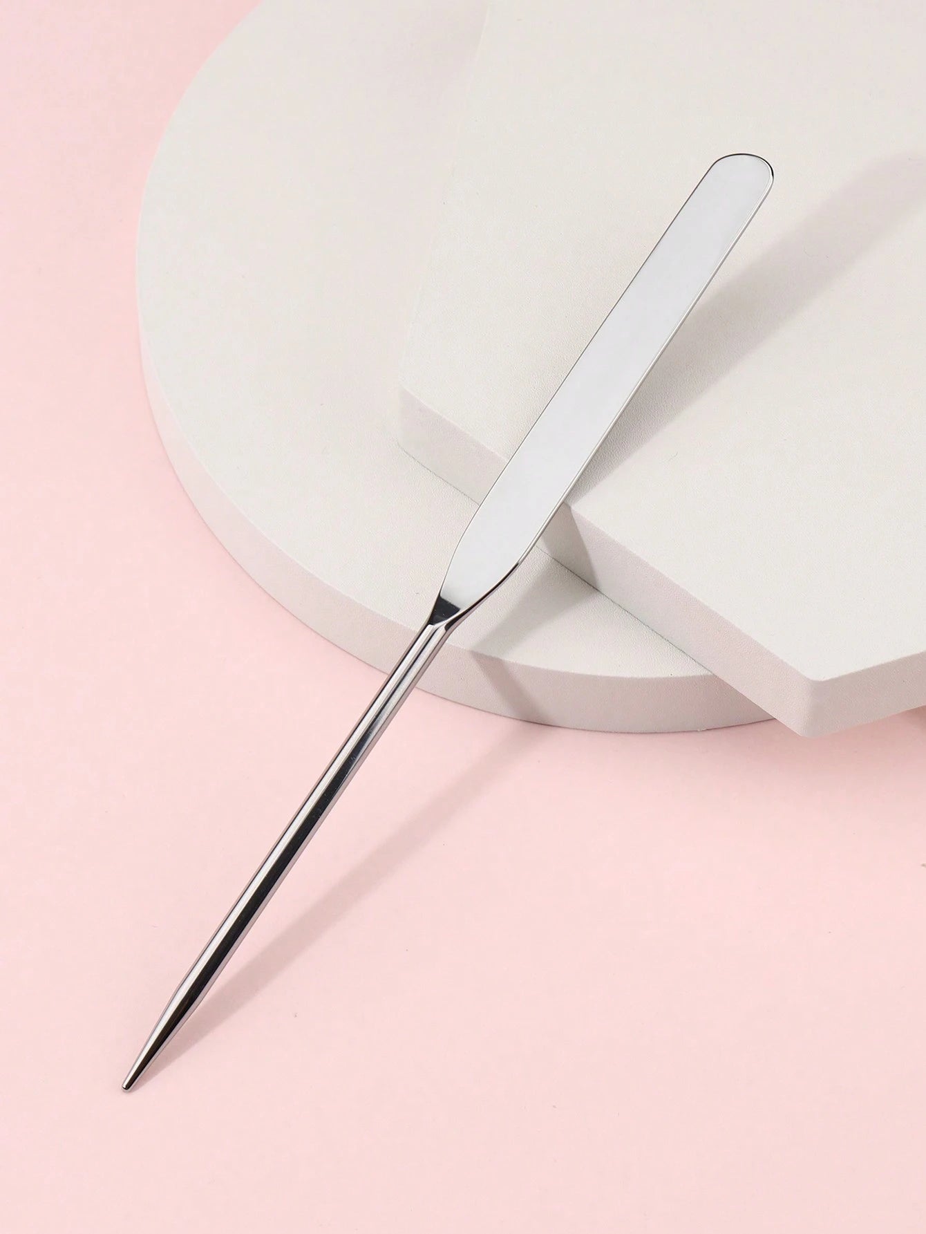 1pc Stainless Steel Foundation Spatula, Makeup Mixing Palette Spatula For Cosmetic Tools,Foundation Brush,Concealer Brush,Blush Brush,Contour Brush,Blush Brush,Bronzer Brush,Powder Brush,Foundation Br