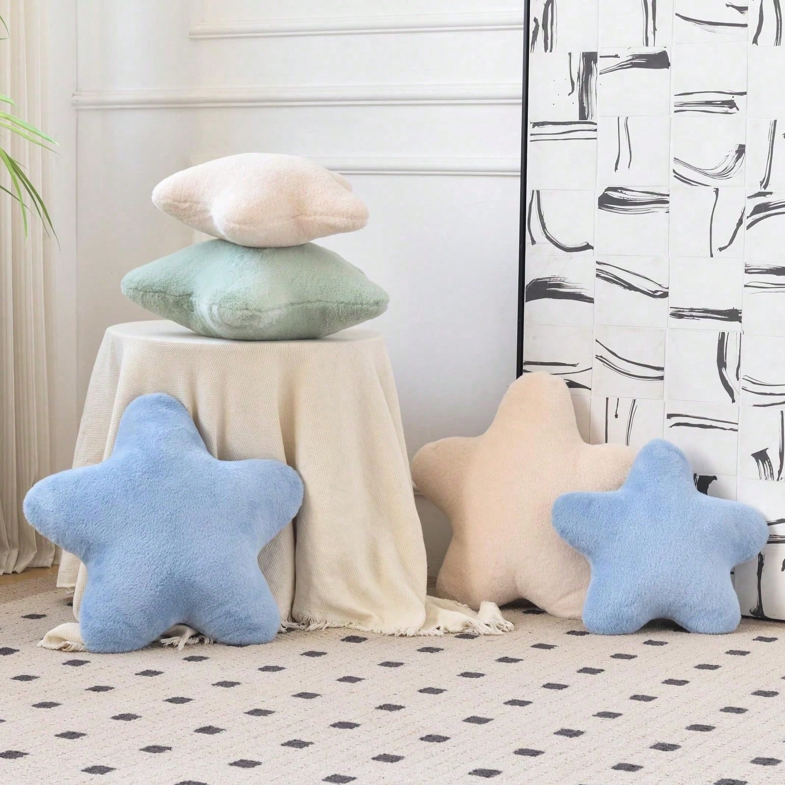 1pc Star Shaped Plush Pillow, Bed Sofa Decorative Star Pillow, Star Shaped Plush Floor Mat, Suitable For Room Decor, Soft Cute Comfortable Sofa Bedroom Cushion, Bedroom Decor Room Decor Outdoor Pillow