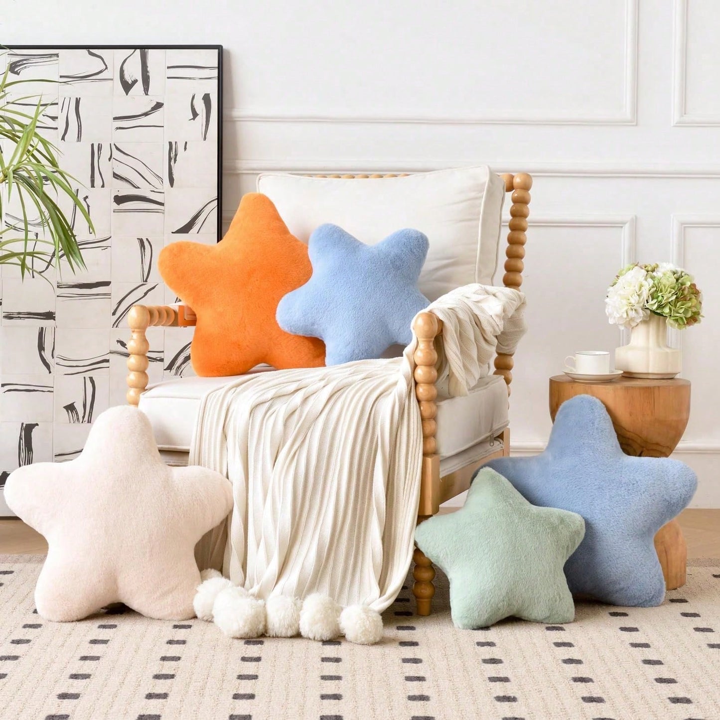 1pc Star Shaped Plush Pillow, Bed Sofa Decorative Star Pillow, Star Shaped Plush Floor Mat, Suitable For Room Decor, Soft Cute Comfortable Sofa Bedroom Cushion, Bedroom Decor Room Decor Outdoor Pillow