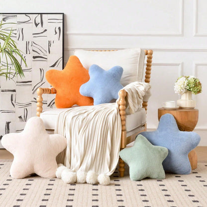 1pc Star Shaped Plush Pillow, Bed Sofa Decorative Star Pillow, Star Shaped Plush Floor Mat, Suitable For Room Decor, Soft Cute Comfortable Sofa Bedroom Cushion, Bedroom Decor Room Decor Outdoor Pillow