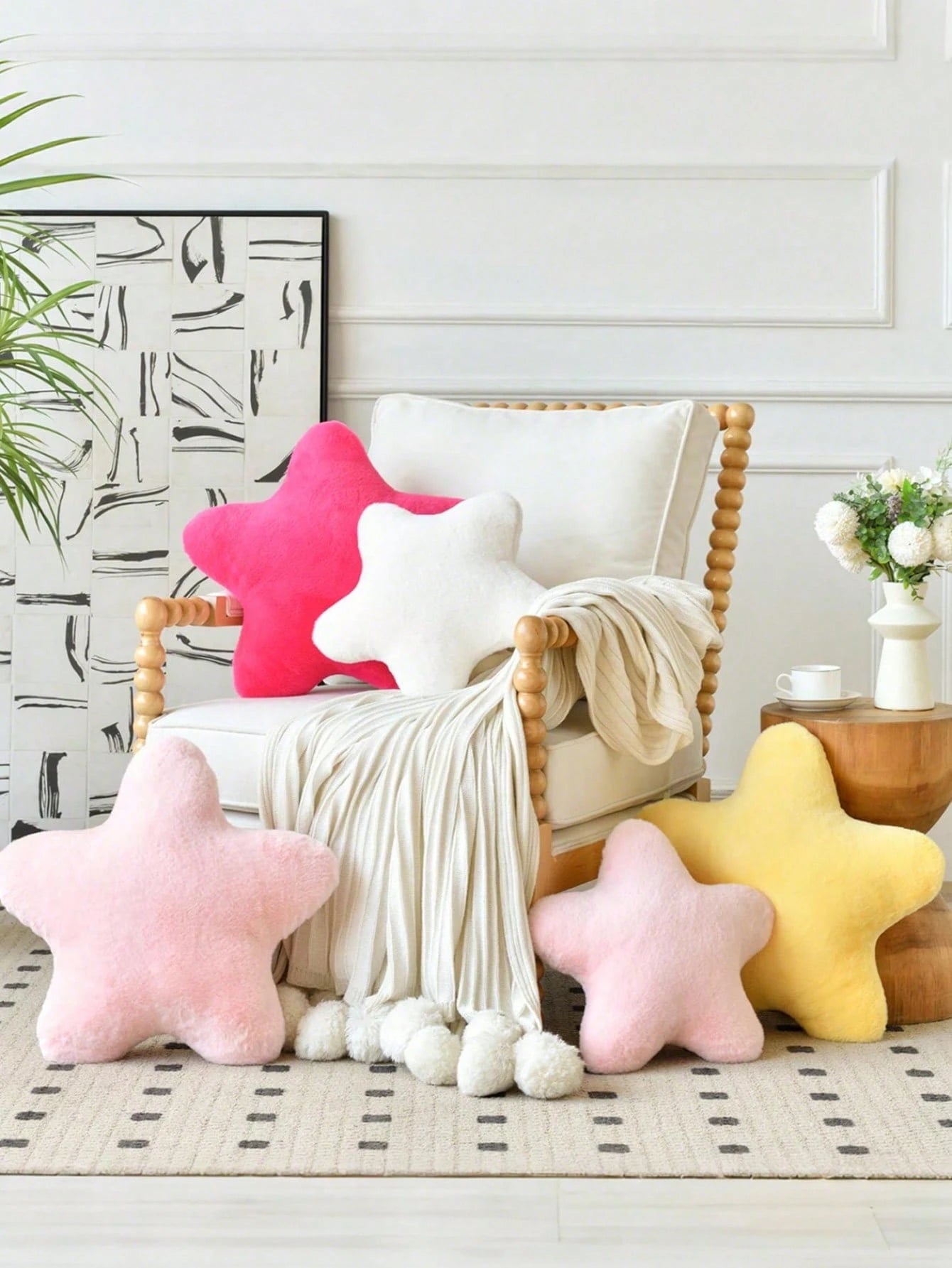 1pc Star Shaped Plush Pillow, Bed Sofa Decorative Star Pillow, Star Shaped Plush Floor Mat, Suitable For Room Decor, Soft Cute Comfortable Sofa Bedroom Cushion, Bedroom Decor Room Decor Outdoor Pillow