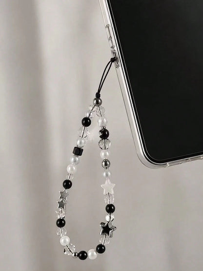 1pc Starry Phone Chain, Transparent Acrylic, Handmade Beaded Camera Strap, Phone Accessory, Phone Lanyard, Smartphone Wristband, Smartphone Crossbody Bag (Actual Size May Slightly Differ From Photo Du