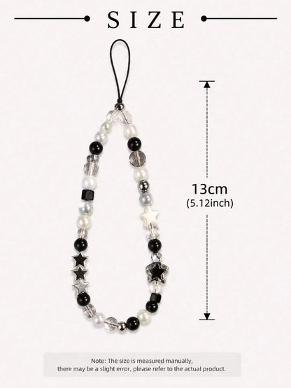 1pc Starry Phone Chain, Transparent Acrylic, Handmade Beaded Camera Strap, Phone Accessory, Phone Lanyard, Smartphone Wristband, Smartphone Crossbody Bag (Actual Size May Slightly Differ From Photo Du