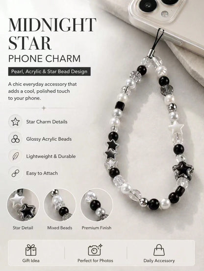 1pc Starry Phone Chain, Transparent Acrylic, Handmade Beaded Camera Strap, Phone Accessory, Phone Lanyard, Smartphone Wristband, Smartphone Crossbody Bag (Actual Size May Slightly Differ From Photo Du