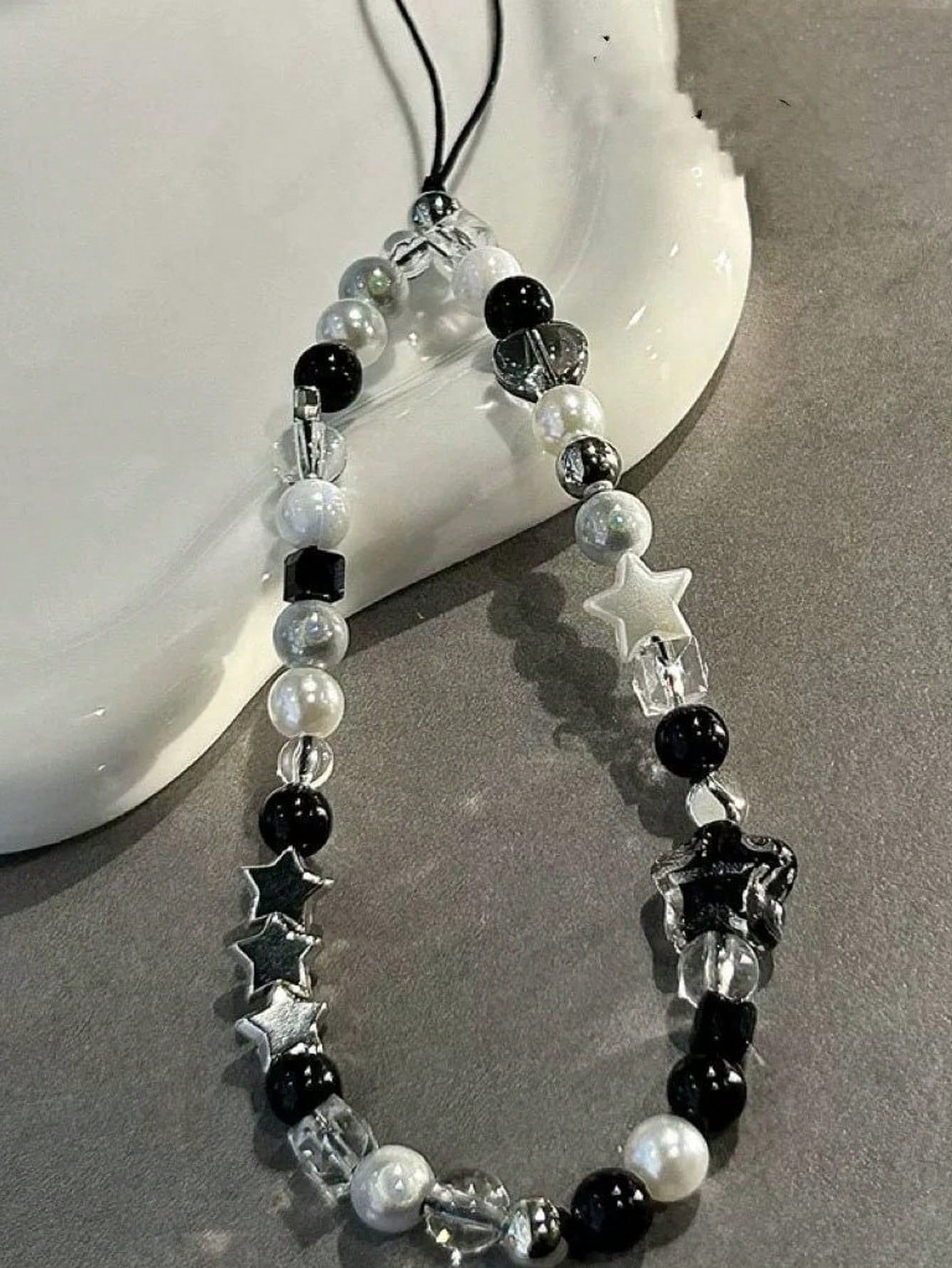 1pc Starry Phone Chain, Transparent Acrylic, Handmade Beaded Camera Strap, Phone Accessory, Phone Lanyard, Smartphone Wristband, Smartphone Crossbody Bag (Actual Size May Slightly Differ From Photo Du