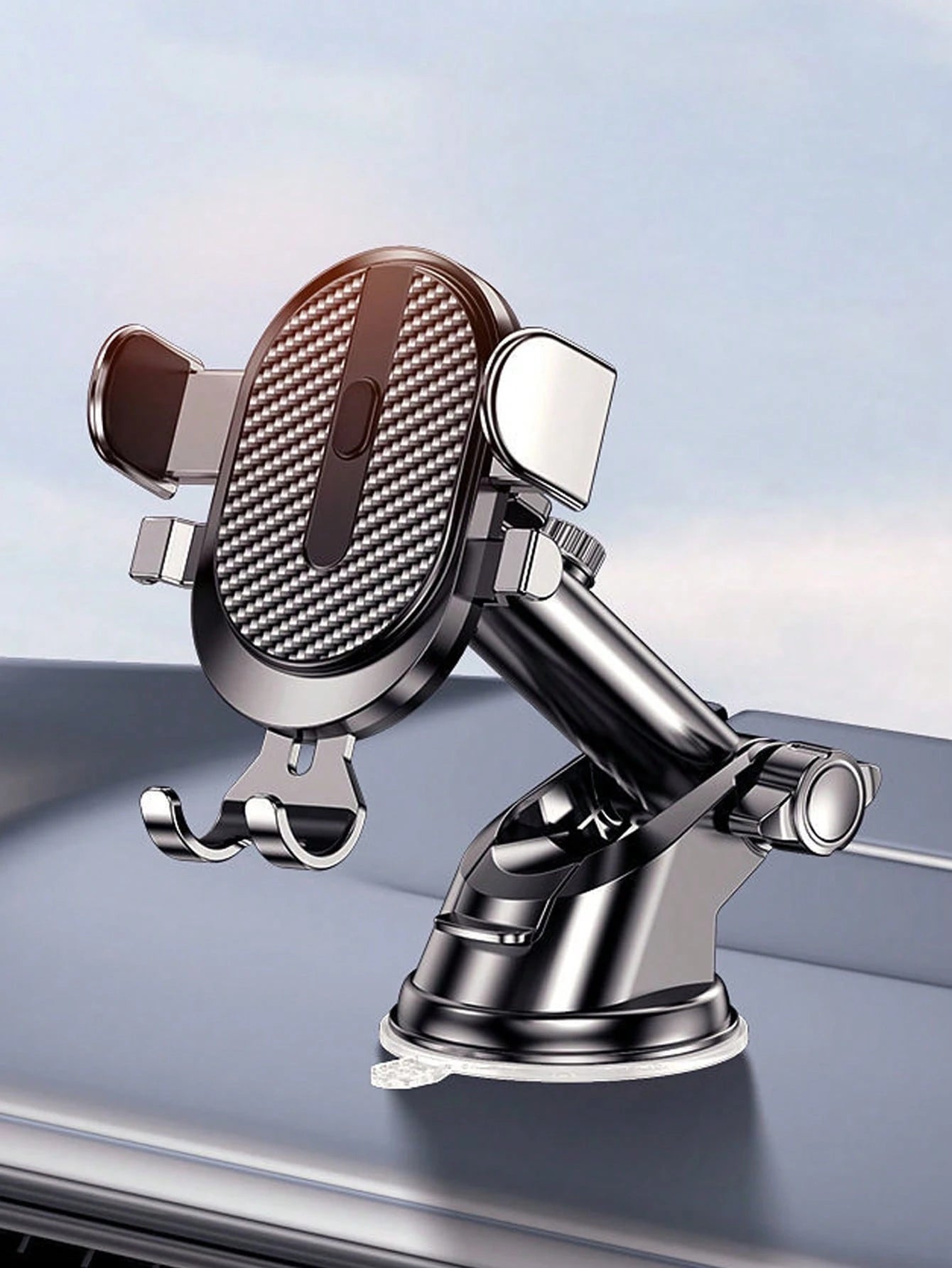 1pc Suction Cup Car Phone Holder, Suction Cup Car Phone Mount, Mobile Smartphone Holder, Tablet Holder For Dashboard & Windshield, Adjustable Arm, Easy Installation