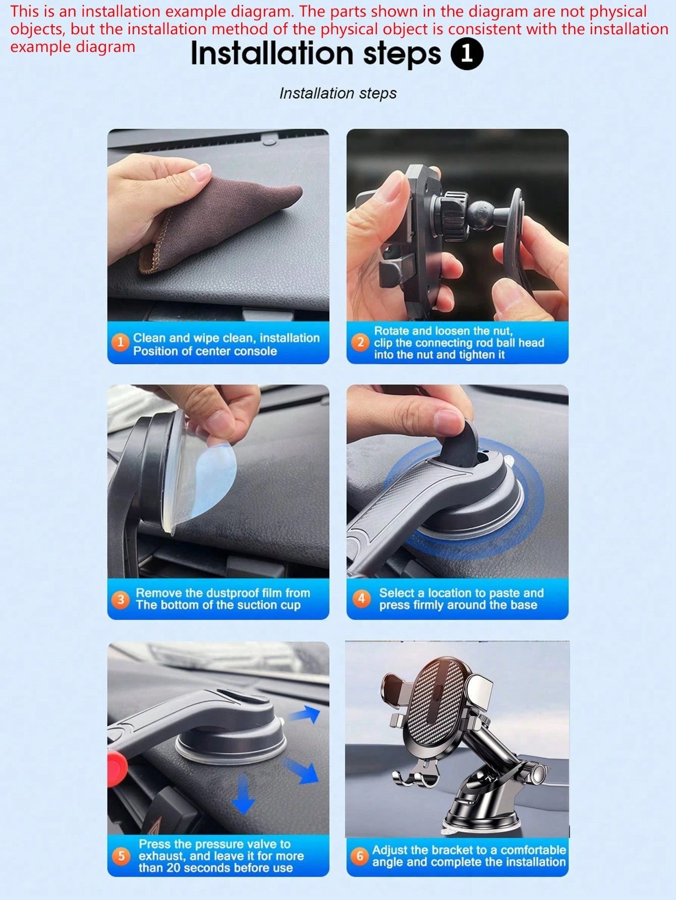 1pc Suction Cup Car Phone Holder, Suction Cup Car Phone Mount, Mobile Smartphone Holder, Tablet Holder For Dashboard & Windshield, Adjustable Arm, Easy Installation