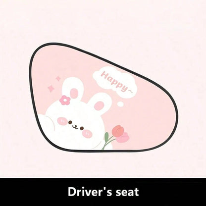 1pc Summer Cartoon Mini Car Side Window Sunshade, Static Adsorption UV Protection Film, Removable No-Trace Sunshade