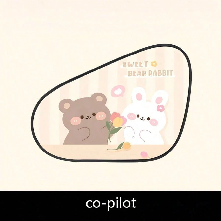 1pc Summer Cartoon Mini Car Side Window Sunshade, Static Adsorption UV Protection Film, Removable No-Trace Sunshade