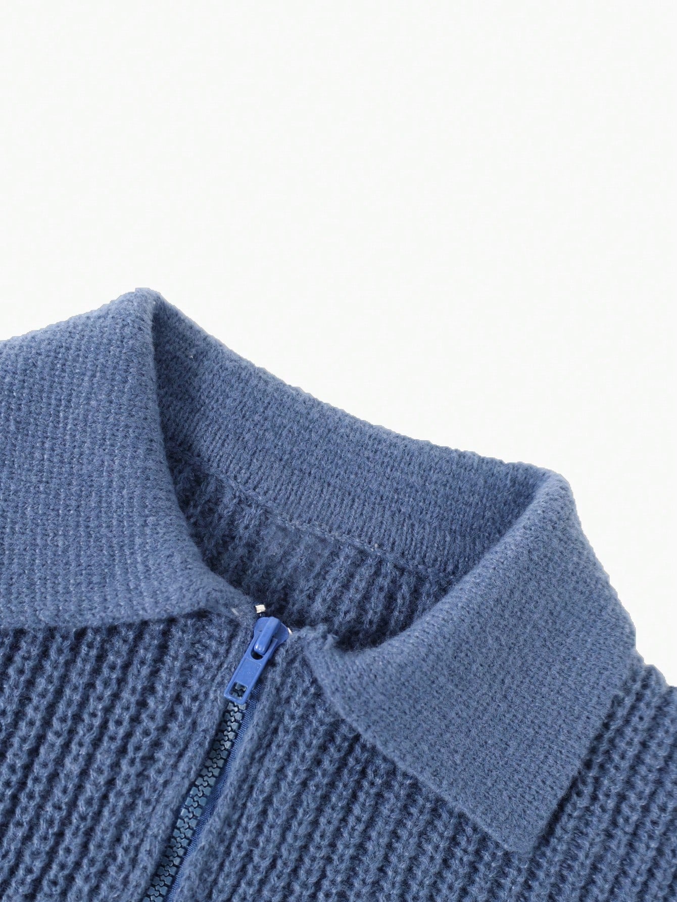1pc Teen Boys' Simple Stylish Solid Color Comfortable Casual Outdoor Zip-Up Warm Thick Knit Sweater, Spring/Autumn/Winter