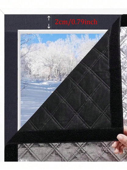 1pc Thermal Insulated Curtain, Heat Retaining, Blackout, Waterproof, Sunshade, Soundproof, Double-Layer Thick Warm Window Curtain For Winter, Home Sanctuary