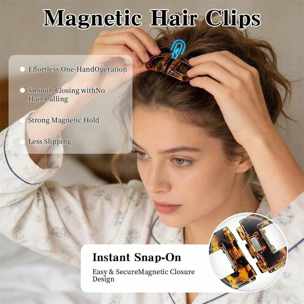 1pc Tropical Sunset Magnetic Hair Clip Set, Women's Flat Magnetic Hair Clip, Suitable For Daily Styling And Home Looks, No Crease, Lightweight And Textured, Simple And Intuitive Operation, No Residue